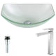 LSAZ085-096B - ANZZI Pendant Series Deco-Glass Vessel Sink in Lustrous Frosted with Enti Faucet in Brushed Nickel