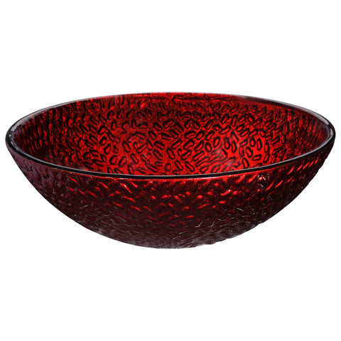 ANZZI Rhythm Series Deco-Glass Vessel Sink in Lustrous Red