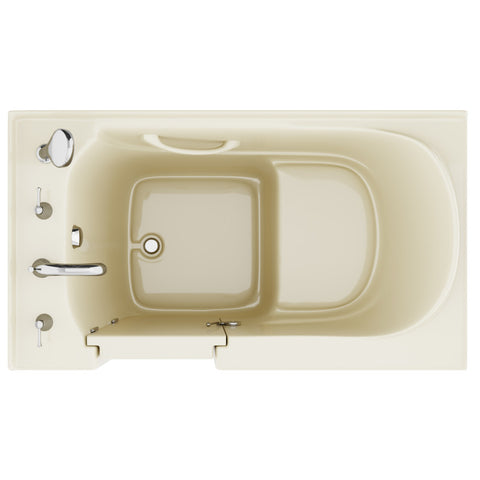 AZ3053LBS - ANZZI Coupe Series 30 in. x 53 in. Left Drain Quick Fill Walk-In Soaking Tub in Biscuit