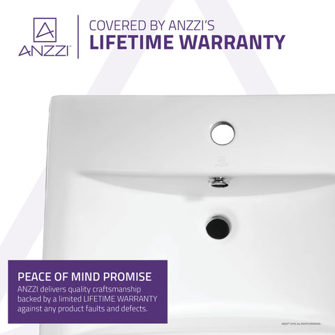 ANZZI Vitruvius Series Ceramic Vessel Sink in White