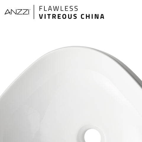 Siena Series 17 in. Ceramic Rounded Vessel Square Bathroom Sink Basin in White