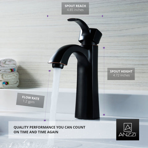 ANZZI Rhythm Series Single Hole Single-Handle Mid-Arc Bathroom Faucet