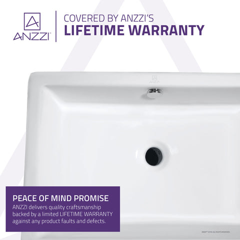 ANZZI Deux Series Ceramic Vessel Sink in White