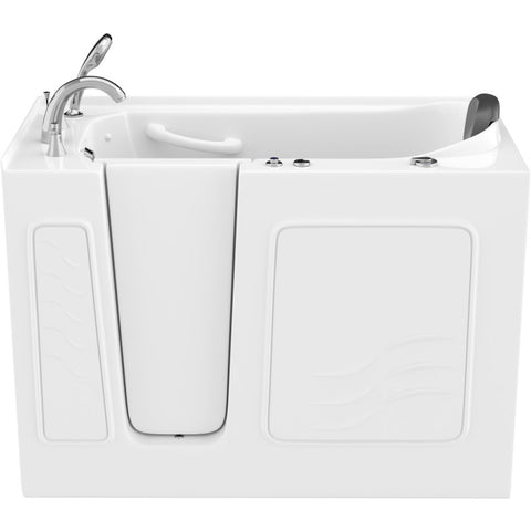 ANZZI 53 - 60 in. x 26 in. Left Drain Whirlpool Jetted Walk-in Tub in White