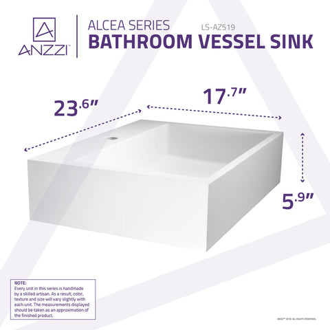 ANZZI Alcea Vessel Sink in Matte White