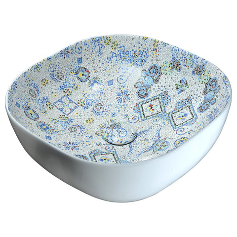 LS-AZ246 - ANZZI Byzantian Series Ceramic Vessel Sink in Byzantine Mosaic Finish