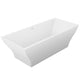 FT-AZ509 - ANZZI Crema Series 71 in. x 32 in. Flat Bottom Solid Surface Freestanding Soaking Bathtub with Center Drain in Matte White