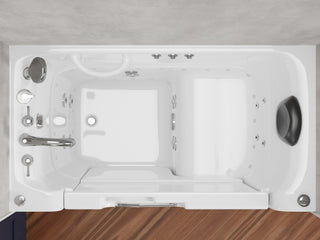 ANZZI 52 in. x 29 in. Left Drain Combination Jetted Bathtub in White with Rounded Toilet and Soft Close Lid