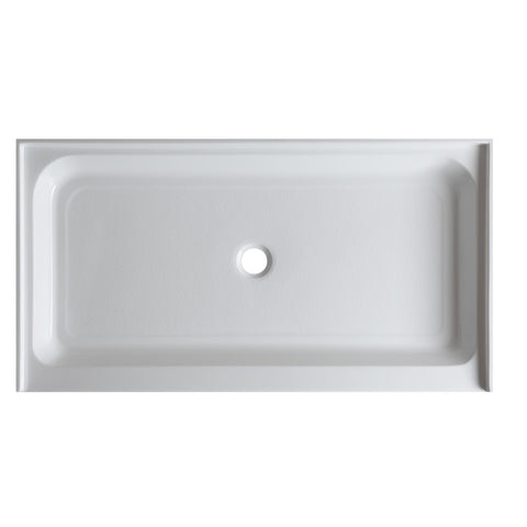 ANZZI Tier 32 x 60  in. Center Drain Single Threshold Shower Base in White