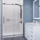 ANZZI Madam Series 48 in. by 76 in. Frameless Sliding Shower Door in Gunmetal with Clear Tempered Glass and Tsunami Guard