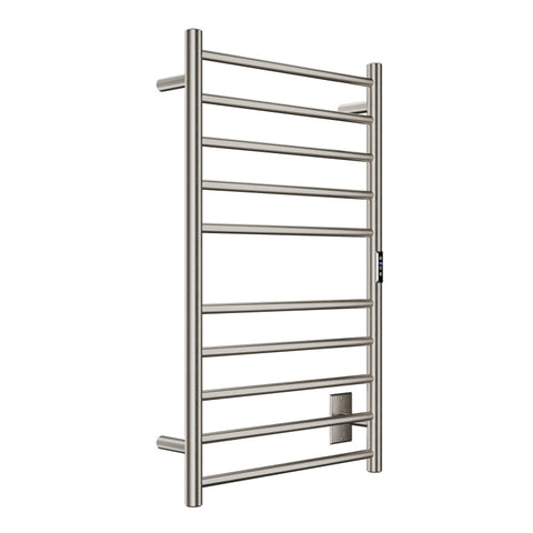 TW-WM104BN - ANZZI Crete Series 10-Bar Wall Mounted Electric Plug-In Bathroom Towel Warmer Rack in Brushed Nickel Finish Stainless Steel