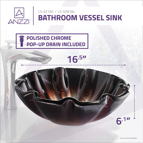 Stellar Series Deco-Glass Vessel Sink in Opal Crest