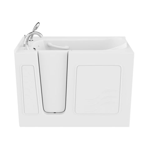 ANZZI 26 in. x 53 in. Left Drain Quick Fill Walk-In Soaking Tub in White