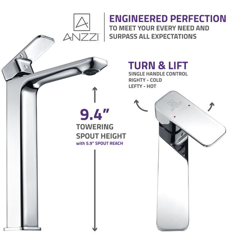 ANZZI Vibra Single Hole Single-Handle Bathroom Sink Faucet