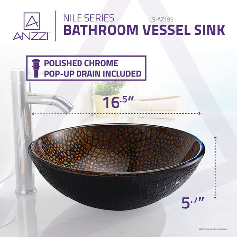 ANZZI Nile Series Vessel Sink in Rugged Hide