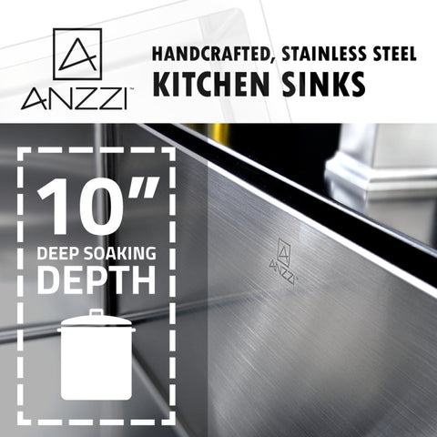 ANZZI VANGUARD Undermount Stainless Steel 23 in. Single Bowl Kitchen Sink and Faucet Set with Singer Faucet