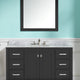 Chateau 48 in. W x 22 in. D Bath Vanity Set in Black with Vanity Top in Carrara Marble with White Sink and Mirror