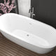 Ami Series 67 in. x 30 in. Flat Bottom Acrylic Freestanding 91 Gallon Soaking Bathtub with Center Drain in Glossy White