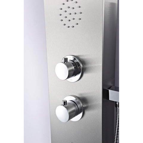 ANZZI Praire 64 in. Full Body Shower Panel with Heavy Rain Shower and Spray Wand in Brushed Steel