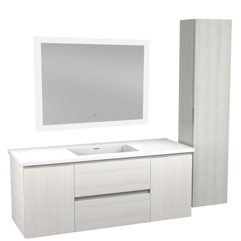 VT-MRSCCT48-WH - ANZZI ANZZI  Conques Series 48 in. W x 20 in. H x 18 in. D Bathroom Vanity Set in Rich White with Vanity Top in White with White Basin and Mirror