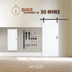 Cenote Series 36 in. x 84 in. Unfinished Ready-to-Stain MDF Interior Sliding Barn Door with Hardware Kit in Matte Black