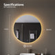 ANZZI 32-in. Diam. LED Back Lighting Bathroom Mirror with Defogger