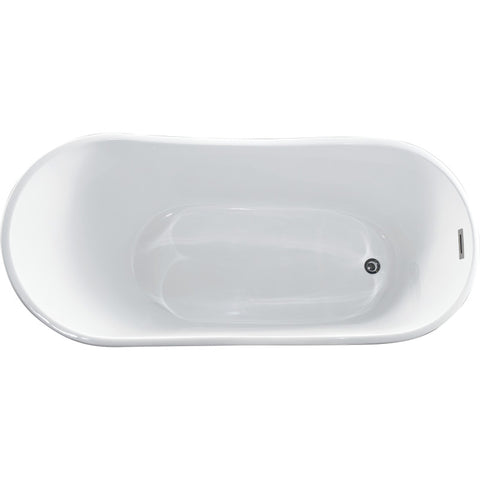 ANZZI Kahl Series 5.58 ft. Freestanding Bathtub in White