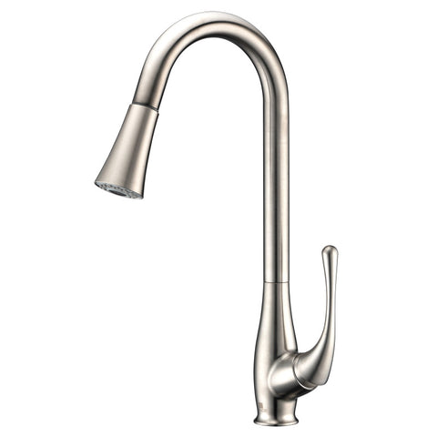 KF-AZ042 - ANZZI Singer Series Single-Handle Pull-Down Sprayer Kitchen Faucet in Brushed Nickel