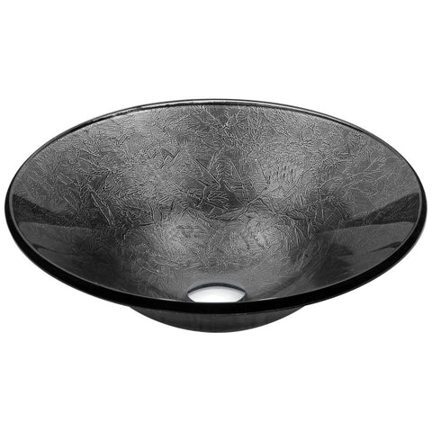 LS-AZ214 - ANZZI Arc Series 18 in. Bathroom Vessel Sink with Scratch-Tough and Stain-Resistant Non-Porous Surface in Gray Glass