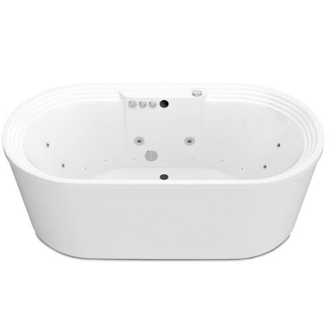 ANZZI Sofia 5.6 ft. Center Drain Whirlpool and Air Bath Tub in White