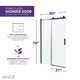 60 in. x 76 in. Frameless Sliding Shower Door with Handle in Matte Black