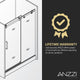 ANZZI Lone Series 60 in. by 76 in. Frameless Sliding Shower Door in Brushed Nickel with Handle