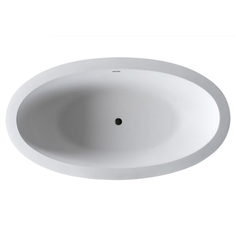 FT504-0025 - ANZZI Lusso 6.3 ft. Solid Surface Classic Soaking Bathtub in Matte White and Kros Faucet in Chrome