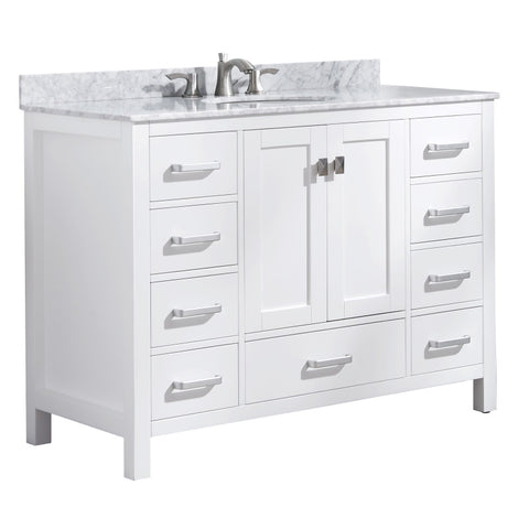 V-CHG011-48-X - ANZZI Chateau 48 in. W x 36 in. H Bathroom Bath Vanity Set in Rich White