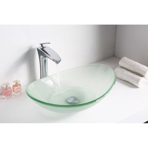 LS-AZ8128 - ANZZI Craft Series Deco-Glass Vessel Sink in Lustrous Frosted