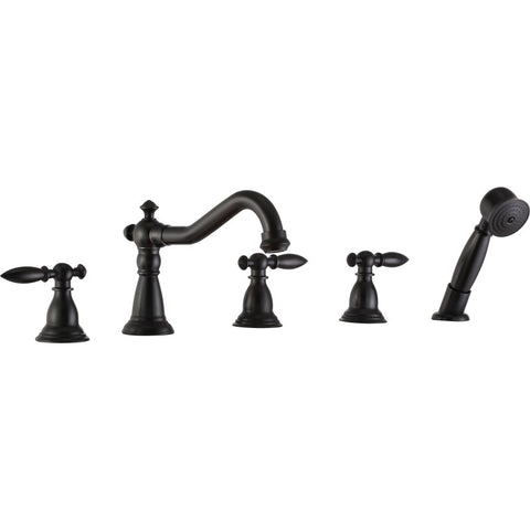 FR-AZ091ORB - ANZZI Patriarch 2-Handle Deck-Mount Roman Tub Faucet with Handheld Sprayer in Oil Rubbed Bronze