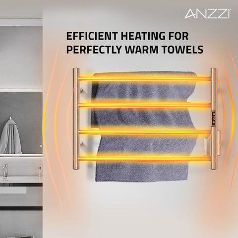 ANZZI Glow 4-Bar Stainless Steel Wall Mounted Towel Warmer