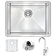 KAZ2318-035B - ANZZI VANGUARD Undermount 23 in. Single Bowl Kitchen Sink with Opus Faucet in Brushed Nickel