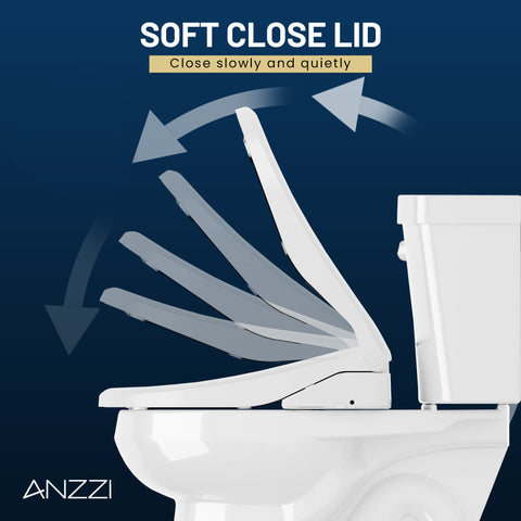 Garden 12 inch 2-pieces 1.28 GPF Siphon Elongated Ceramic Toilet in White Electric Bidet Seat with Auto Lid ADA Included