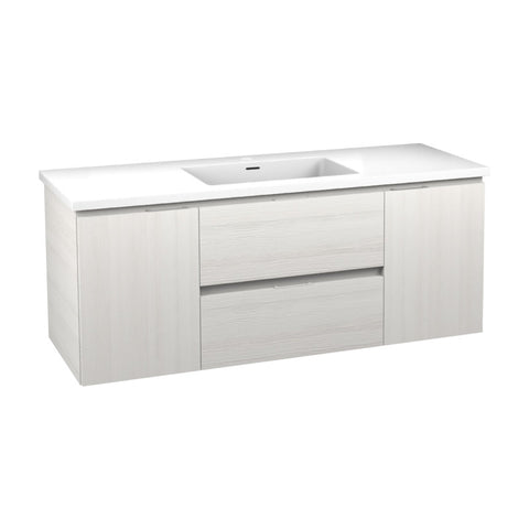 VT-CT48-WH - ANZZI ANZZI Conques 48 in W x 20 in H x 18 in D Bath Vanity in Rich White with Cultured Marble Vanity Top in White with White Basin