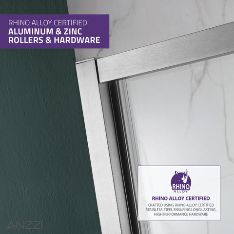 ANZZI Halberd 60 in. x 72 in. Framed Shower Door with TSUNAMI GUARD