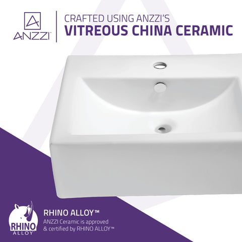 ANZZI Vitruvius Series Ceramic Vessel Sink in White