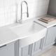 K-AZ272-A1 - ANZZI Mesa Series Farmhouse Solid Surface 33 in. 0-Hole Single Bowl Kitchen Sink with 1 Strainer in Matte White