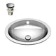 BS-015 - ANZZI Athenian 20 in. Handmade Drop-in Oval Bathroom Sink in Hammered Steel