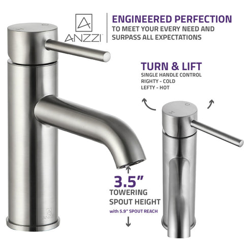 ANZZI Valle Single Hole Single Handle Bathroom Faucet