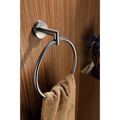 AC-AZ009BN - Caster 2 Series Towel Ring in Brushed Nickel