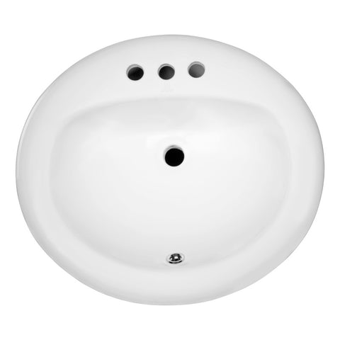 ANZZI Series 20.5 in. Ceramic Drop In Sink Basin in White