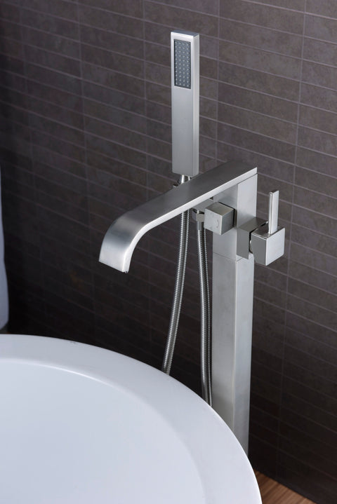 Angel 2-Handle Claw Foot Tub Faucet with Hand Shower in Brushed Nickel