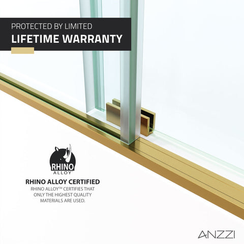 ANZZI Don Series 60 in. x 62 in. Frameless Sliding Tub Door