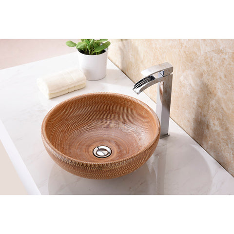 LS-AZ183 - ANZZI Earthen Series Vessel Sink in Creamy Beige